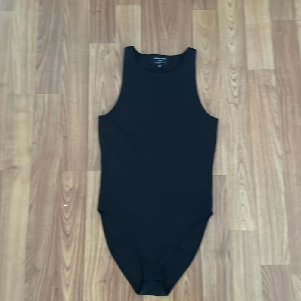 Earnest sewn black double lined sleeveless bodysuit
